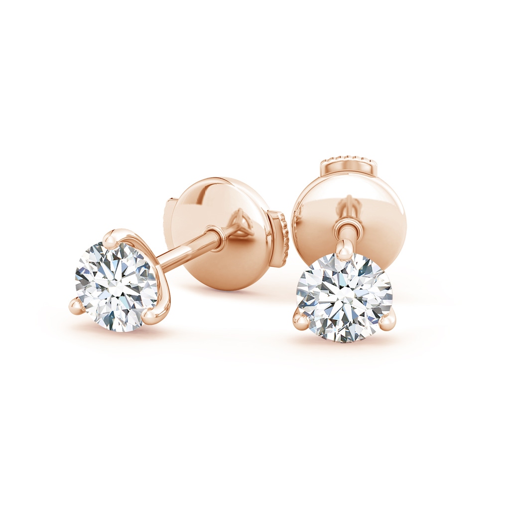 5.1mm FGVS Lab-Grown Prong-Set Round Diamond Martini Stud Earrings in Rose Gold - side 199