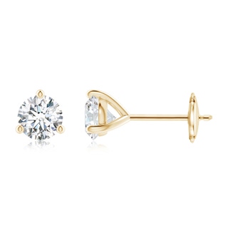 5.1mm FGVS Lab-Grown Prong-Set Round Diamond Martini Stud Earrings in Yellow Gold