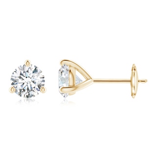 5.5mm FGVS Lab-Grown Prong-Set Round Diamond Martini Stud Earrings in Yellow Gold
