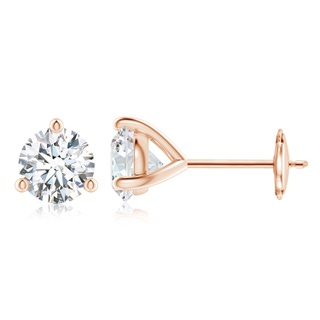 6.4mm FGVS Lab-Grown Prong-Set Round Diamond Martini Stud Earrings in 18K Rose Gold