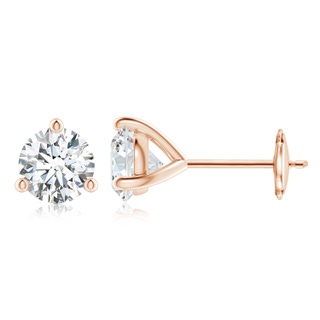 6.4mm FGVS Lab-Grown Prong-Set Round Diamond Martini Stud Earrings in Rose Gold