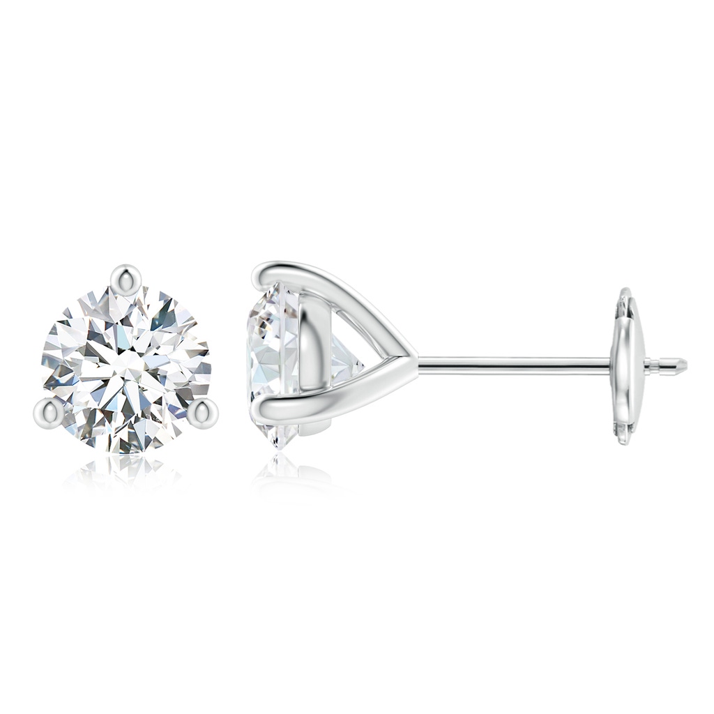 6.4mm FGVS Lab-Grown Prong-Set Round Diamond Martini Stud Earrings in White Gold