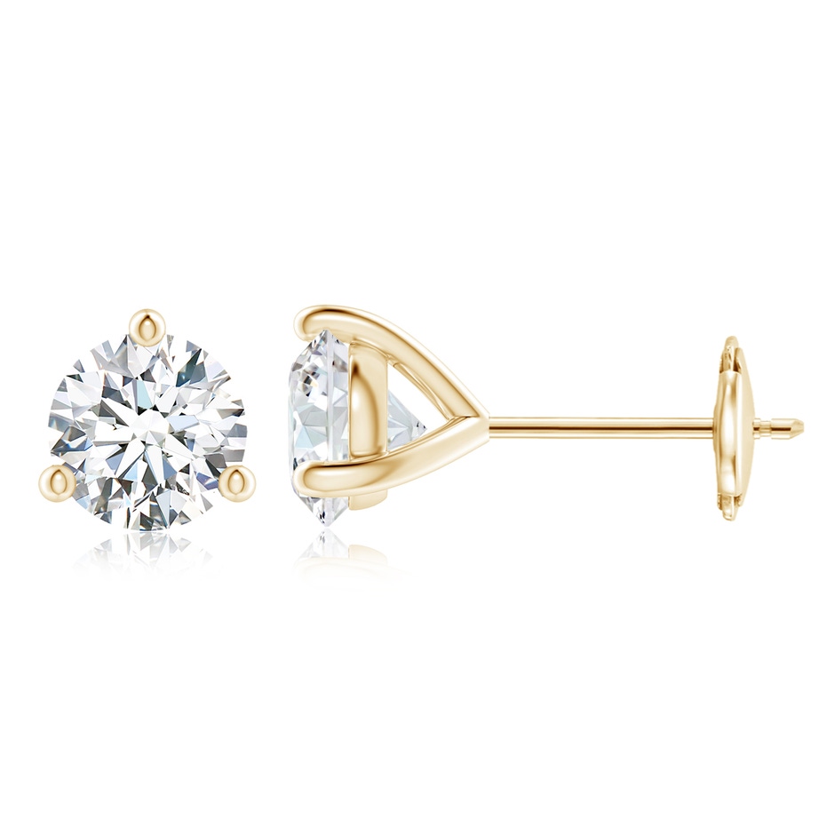6.4mm FGVS Lab-Grown Prong-Set Round Diamond Martini Stud Earrings in Yellow Gold 