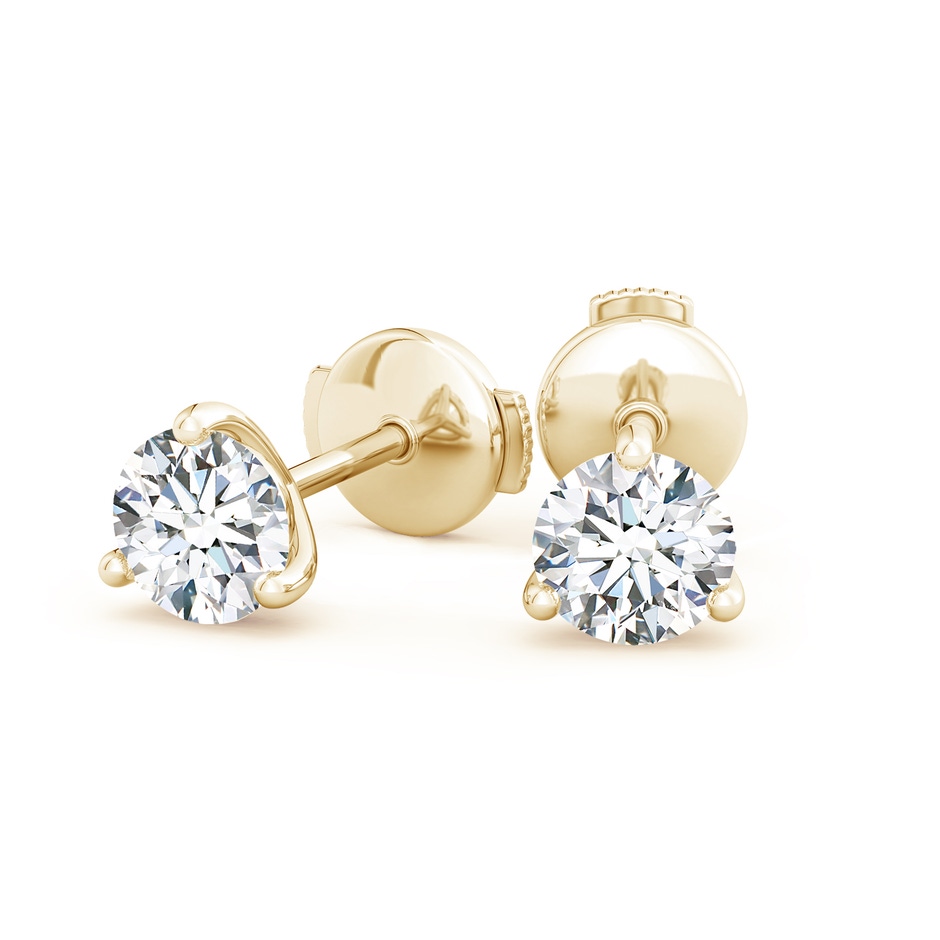 6.4mm FGVS Lab-Grown Prong-Set Round Diamond Martini Stud Earrings in Yellow Gold side 199