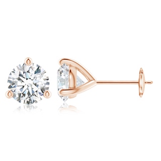 7.4mm FGVS Lab-Grown Prong-Set Round Diamond Martini Stud Earrings in 18K Rose Gold