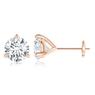 7.4mm FGVS Lab-Grown Prong-Set Round Diamond Martini Stud Earrings in Rose Gold