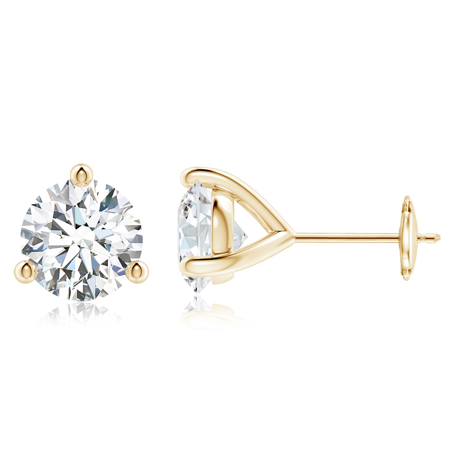 8.1mm FGVS Lab-Grown Prong-Set Round Diamond Martini Stud Earrings in 18CT Yellow Gold