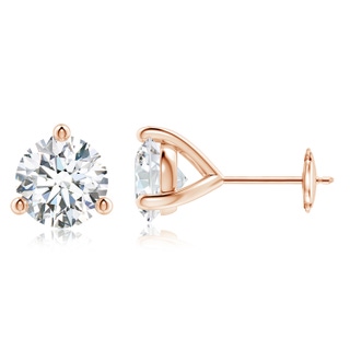 8.1mm FGVS Lab-Grown Prong-Set Round Diamond Martini Stud Earrings in 9K Rose Gold
