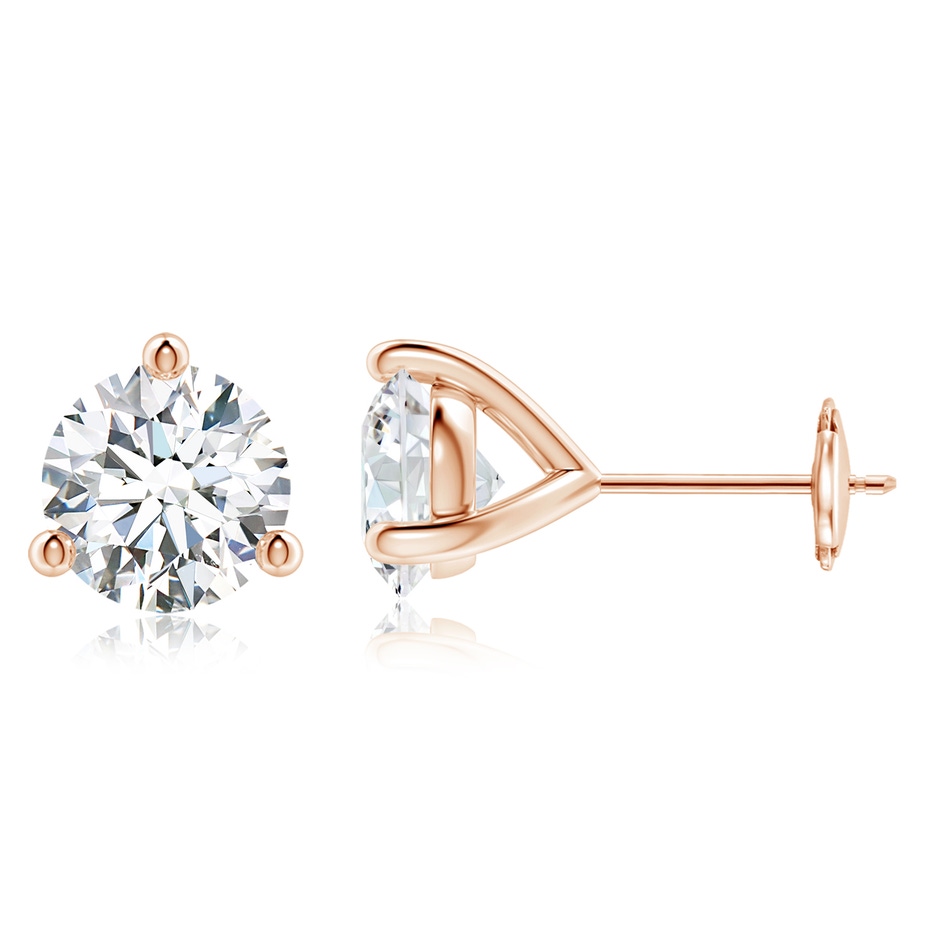 8.1mm FGVS Lab-Grown Prong-Set Round Diamond Martini Stud Earrings in Rose Gold 