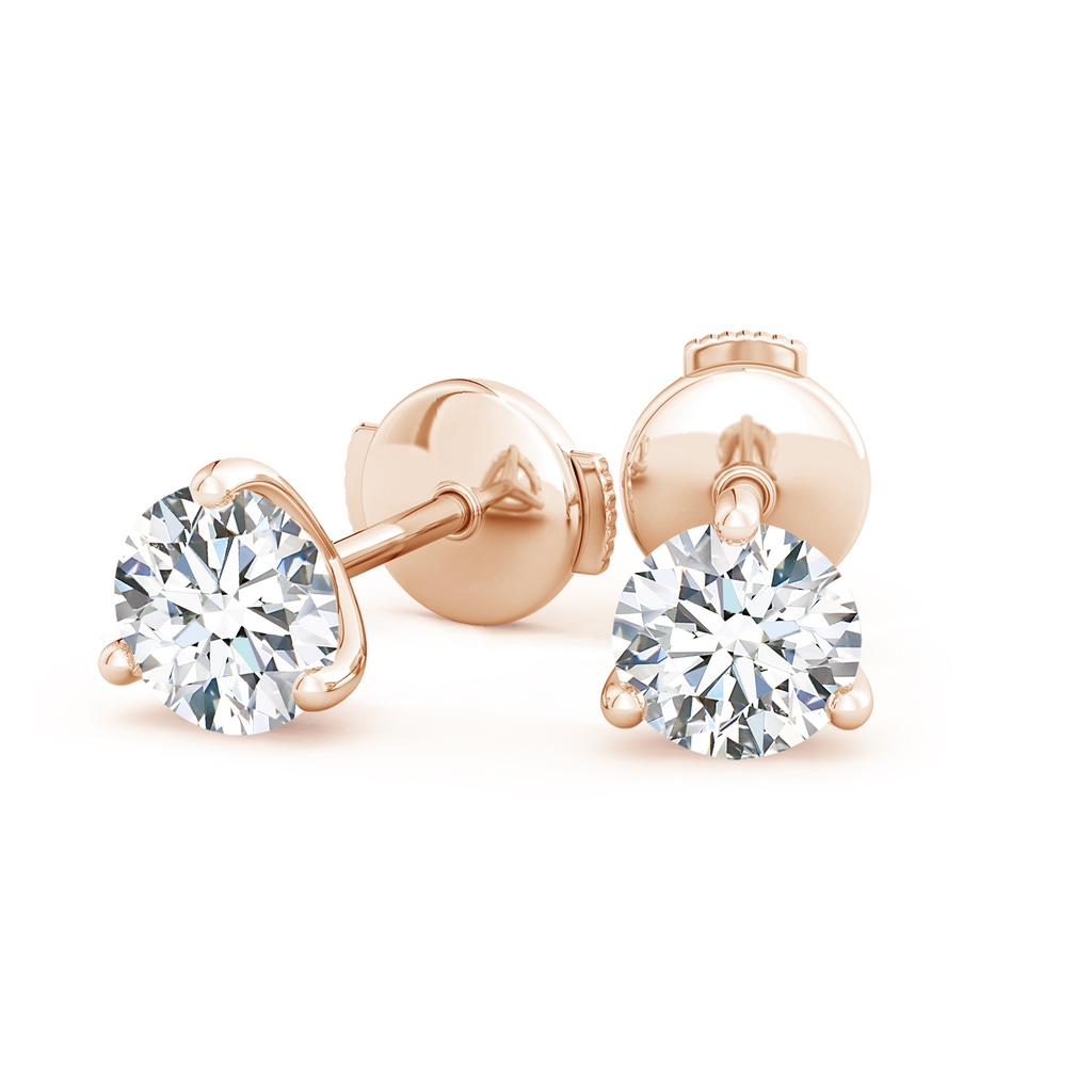 8.1mm FGVS Lab-Grown Prong-Set Round Diamond Martini Stud Earrings in Rose Gold Side 199
