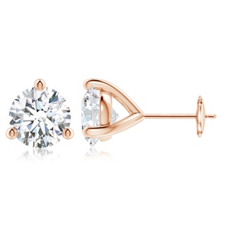 8.9mm FGVS Lab-Grown Prong-Set Round Diamond Martini Stud Earrings in 18K Rose Gold