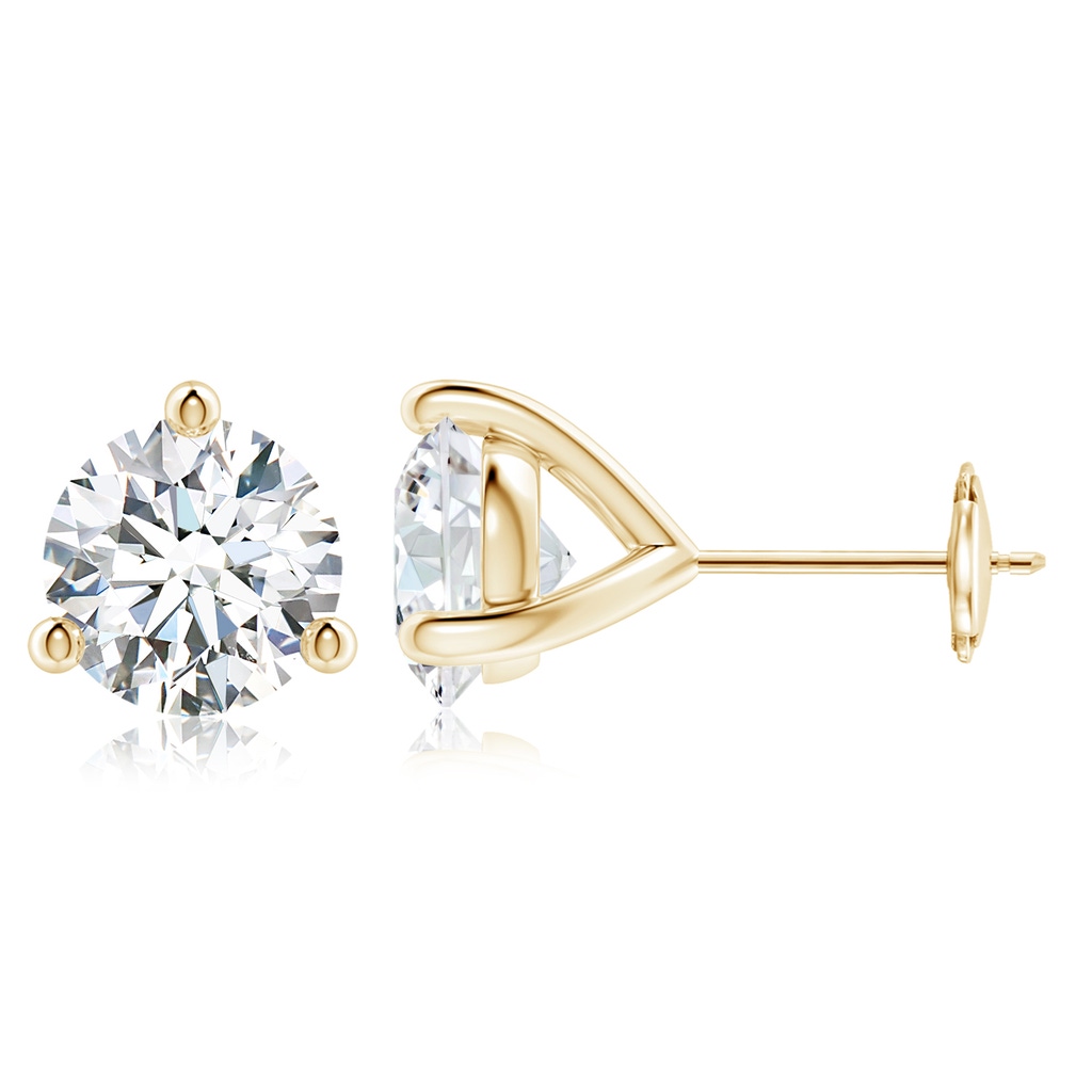 8.9mm FGVS Lab-Grown Prong-Set Round Diamond Martini Stud Earrings in Yellow Gold