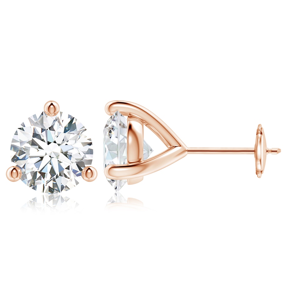 9.2mm FGVS Lab-Grown Prong-Set Round Diamond Martini Stud Earrings in 18K Rose Gold 