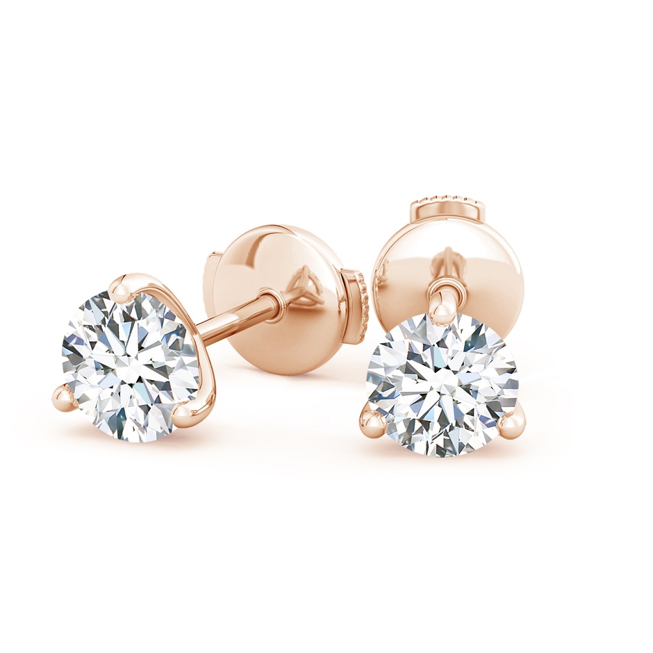 9.2mm FGVS Lab-Grown Prong-Set Round Diamond Martini Stud Earrings in 18K Rose Gold side 199