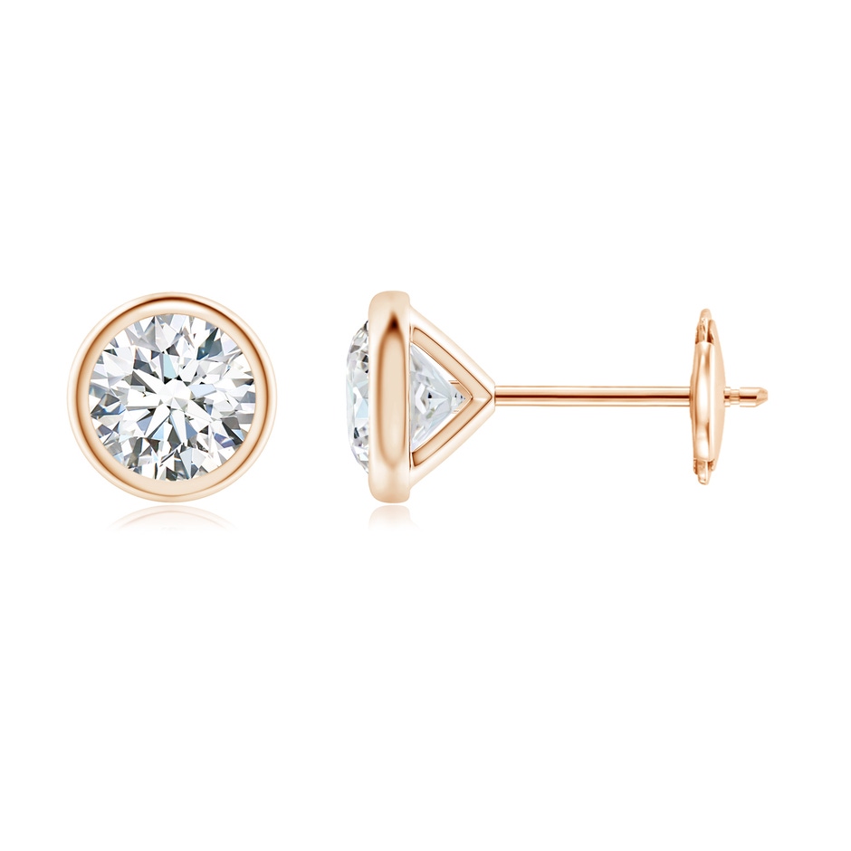 5.1mm FGVS Lab-Grown Bezel-Set Diamond Martini Stud Earrings in Rose Gold 