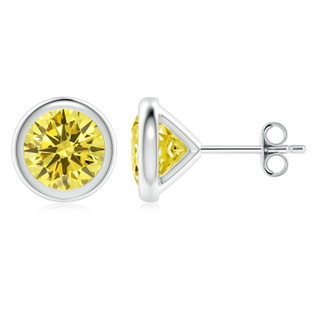 Round Fancy Intense, VS Lab Grown Yellow Diamond