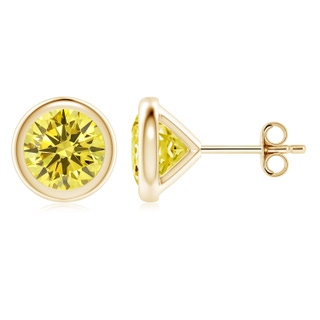 Round Fancy Intense, VS Lab Grown Yellow Diamond