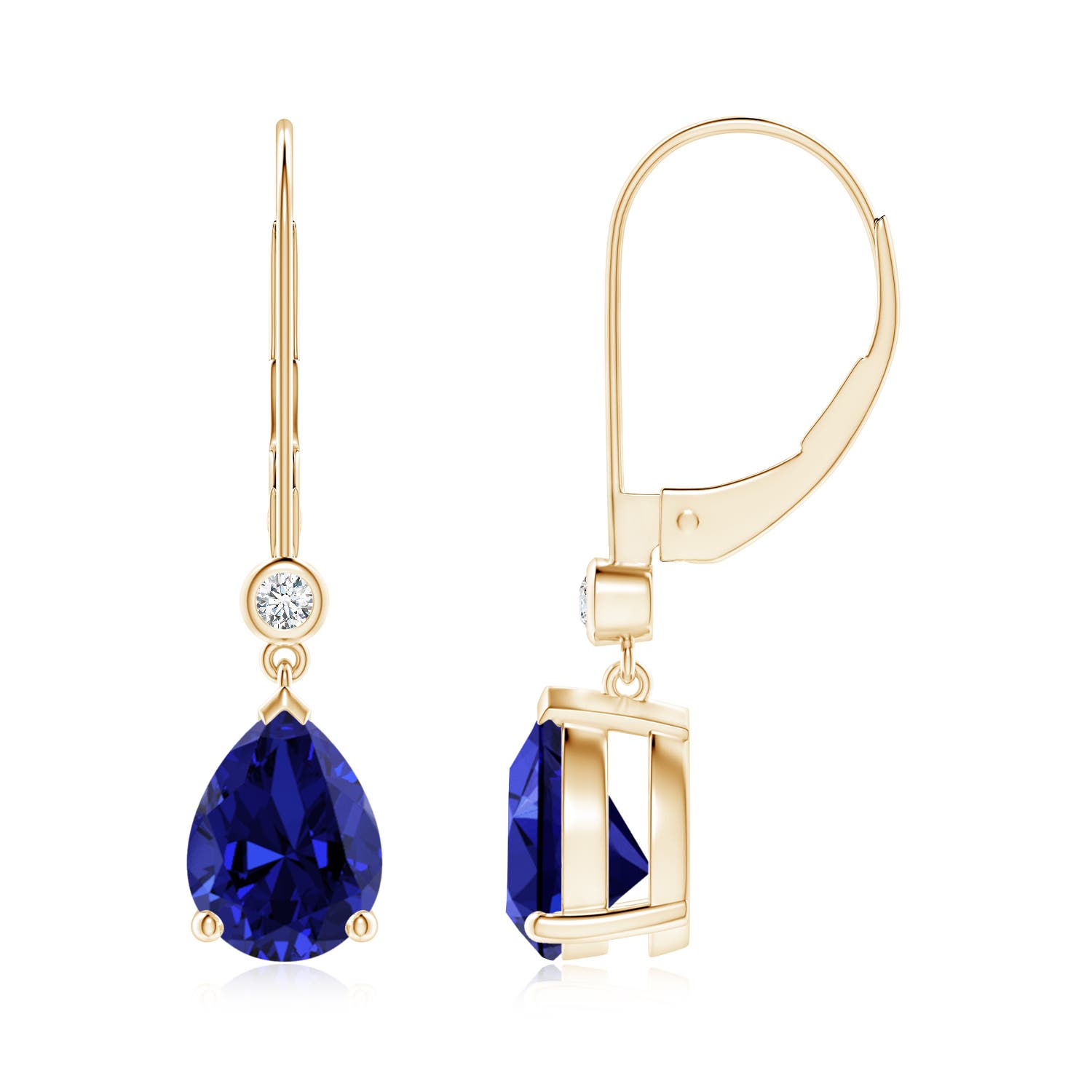 Premium - Lab-Grown Blue Sapphire / 2.34 CT / 14 KT Yellow Gold