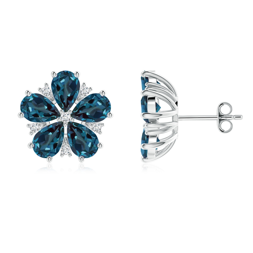 6x4mm Labgrown Pear-Shaped Lab-Grown Alexandrite and Diamond Stud Earrings in P950 Platinum