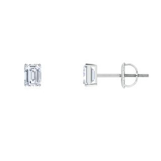 4x3mm FGVS Lab-Grown Prong-Set Emerald-Cut Diamond Solitaire Stud Earrings in P950 Platinum