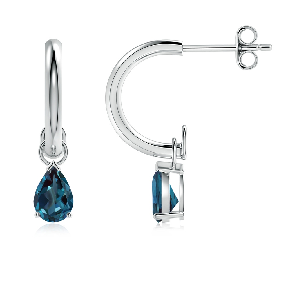 6x4mm Labgrown Pear-Shaped Lab-Grown Alexandrite Drop Earrings in P950 Platinum