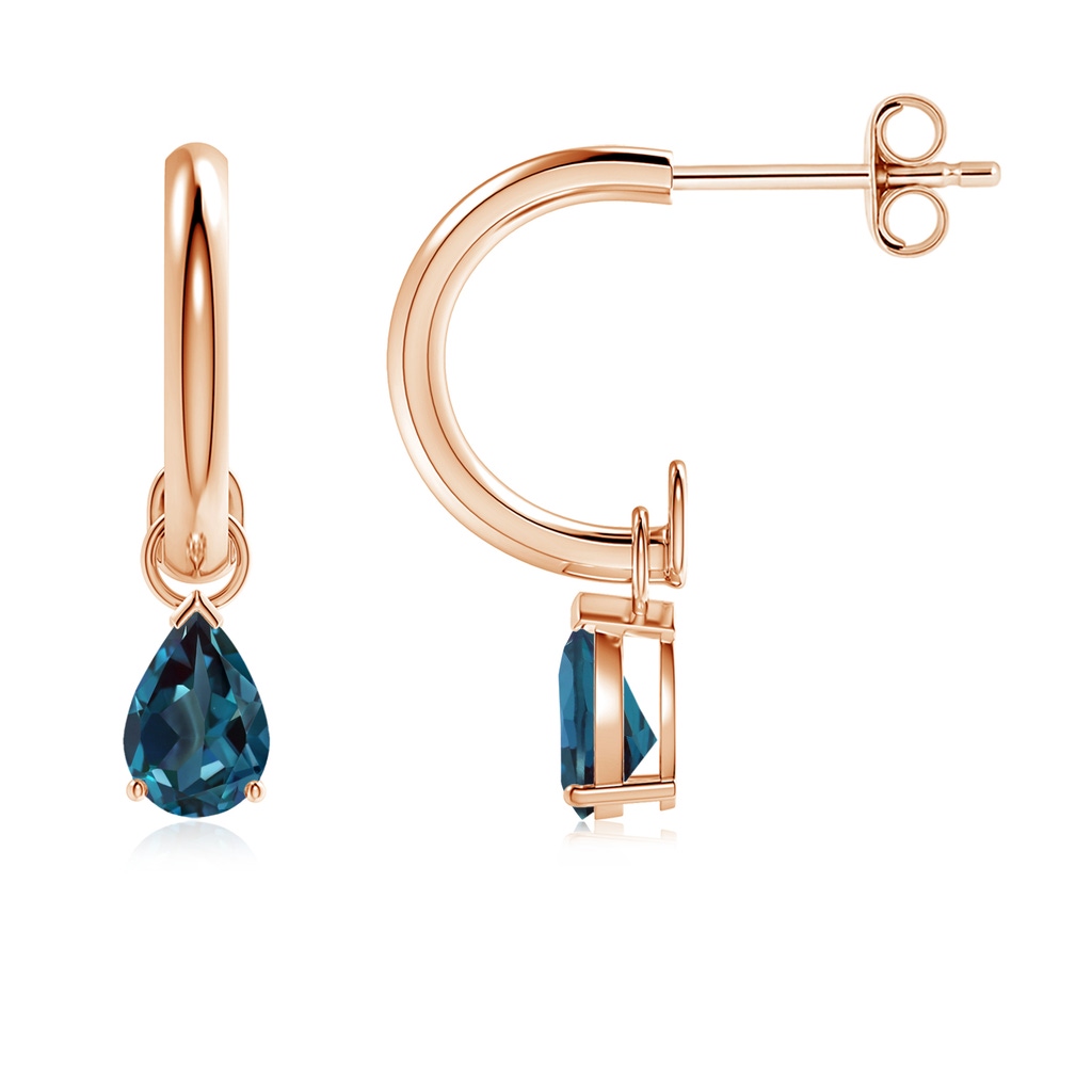 6x4mm Labgrown Pear-Shaped Lab-Grown Alexandrite Drop Earrings in Rose Gold