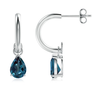 7x5mm Labgrown Pear-Shaped Lab-Grown Alexandrite Drop Earrings in P950 Platinum