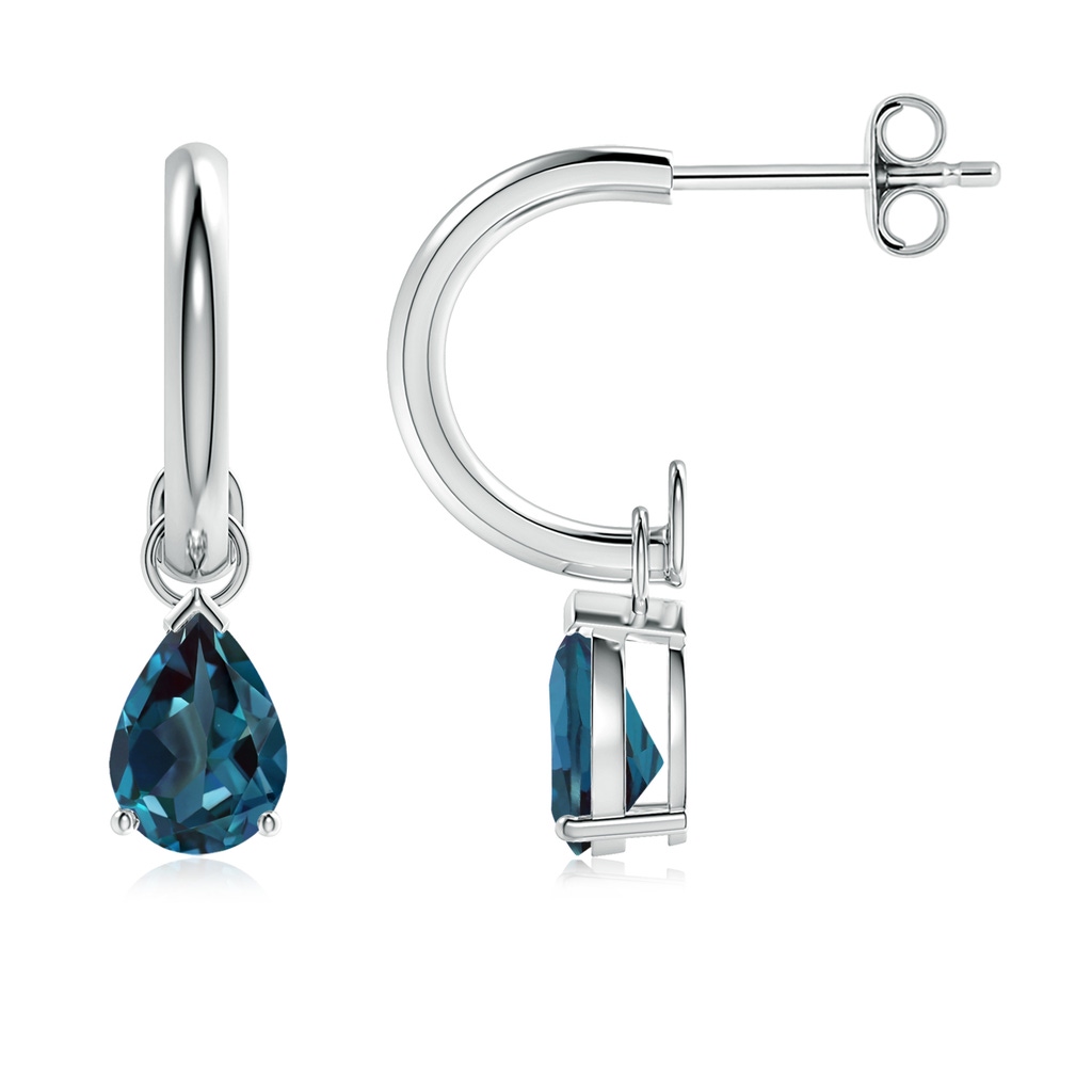 7x5mm Labgrown Pear-Shaped Lab-Grown Alexandrite Drop Earrings in White Gold