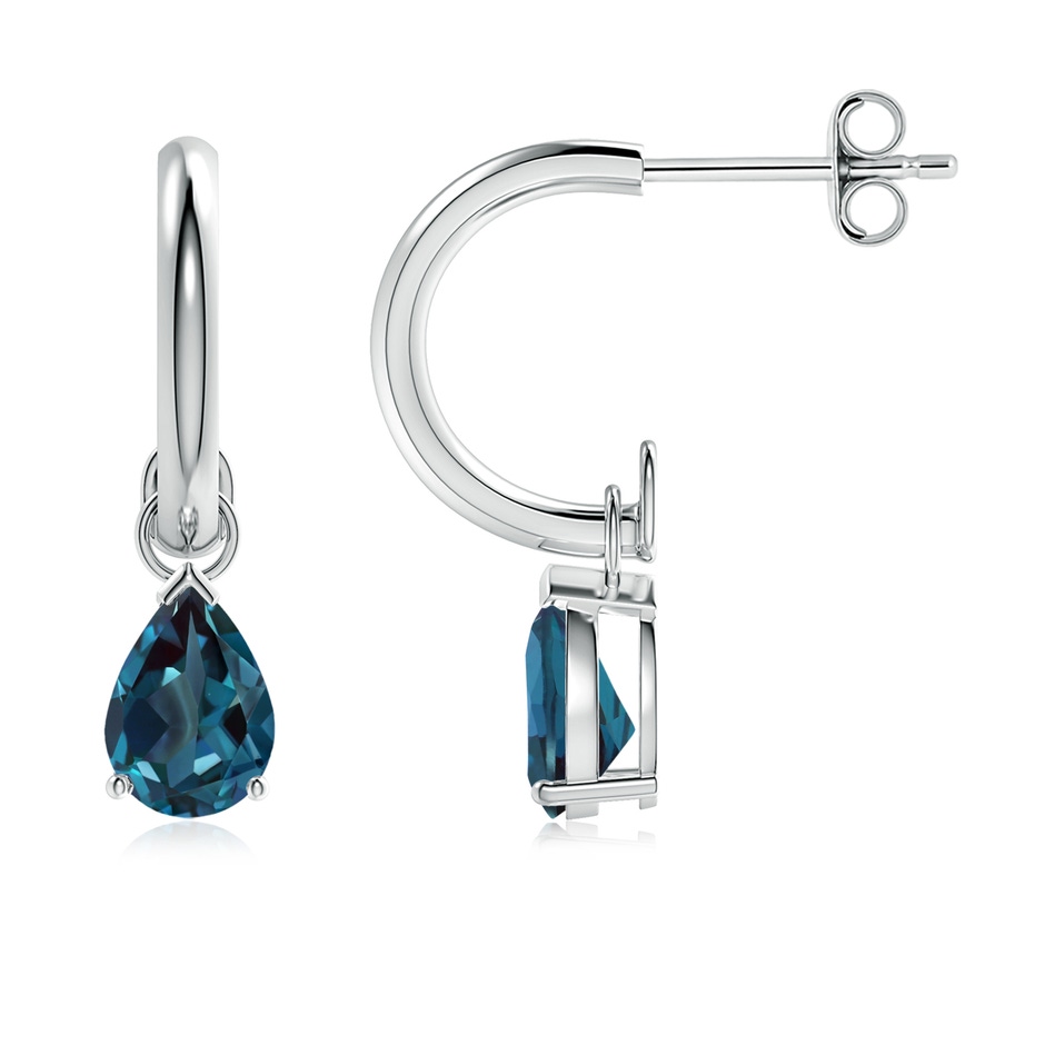 7x5mm Labgrown Pear-Shaped Lab-Grown Alexandrite Drop Earrings in White Gold 