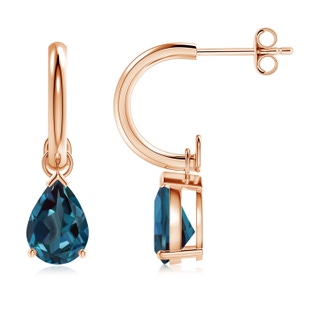 8x6mm Labgrown Pear-Shaped Lab-Grown Alexandrite Drop Earrings in 18K Rose Gold