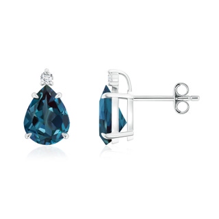 8x6mm Labgrown Classic Claw-Set Pear Lab-Grown Alexandrite Solitaire Stud Earrings in P950 Platinum