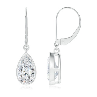 9x5.5mm FGVS Lab-Grown Pear-Shaped Diamond Leverback Drop Earrings in P950 Platinum