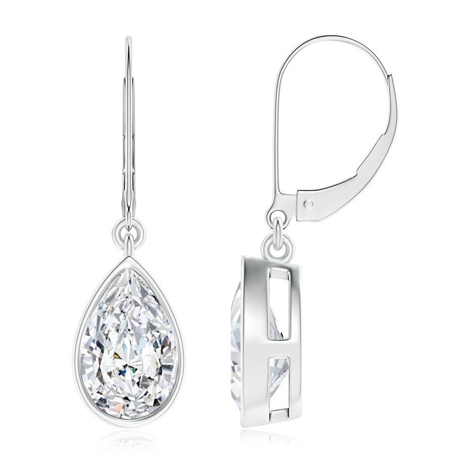 9x6mm FGVS Lab-Grown Pear-Shaped Diamond Leverback Drop Earrings in White Gold 