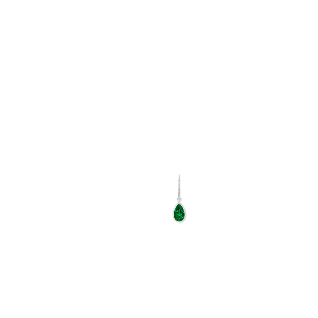 9x7mm Labgrown Lab-Grown Pear-Shaped Emerald Leverback Drop Earrings in White Gold ear