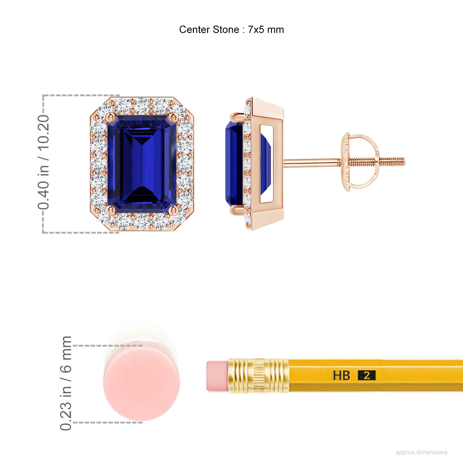 Premium - Lab-Grown Blue Sapphire / 2.42 CT / 14 KT Rose Gold