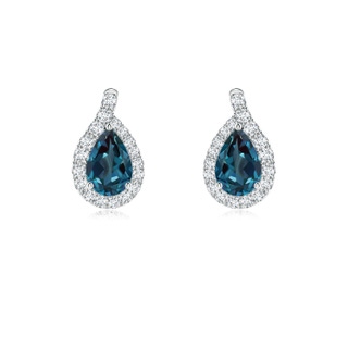 6x4mm Labgrown Pear Lab-Grown Alexandrite Earrings with Diamond Swirl Frame in P950 Platinum