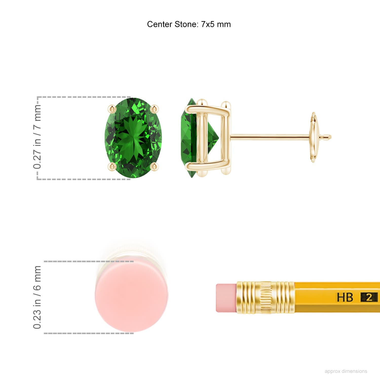 Premium - Lab-Grown Emerald / 1.32 CT / 14 KT Yellow Gold