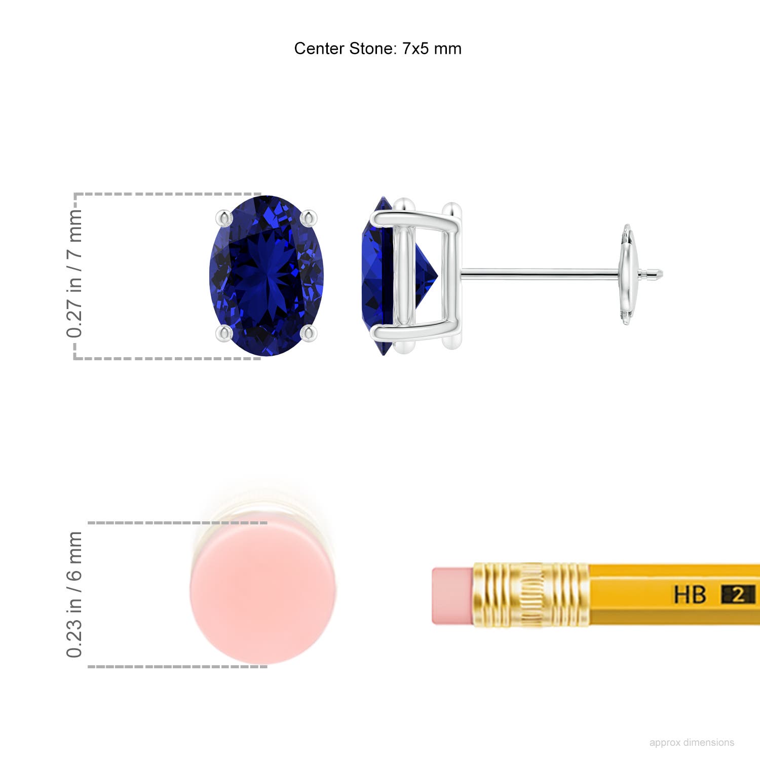 Premium - Lab-Grown Blue Sapphire / 1.7 CT / 14 KT White Gold