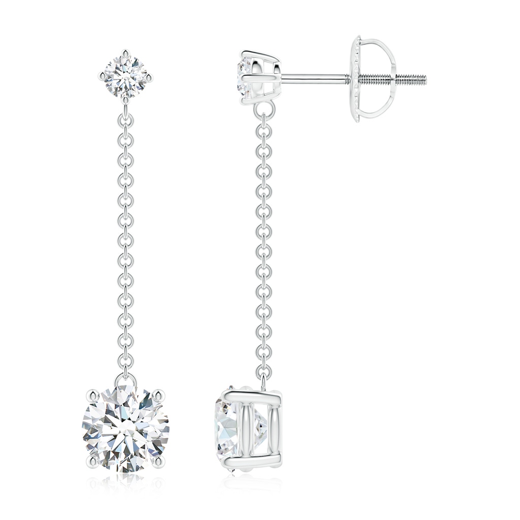 5.7mm FGVS Lab-Grown Yard Chain Diamond Drop Earrings in P950 Platinum