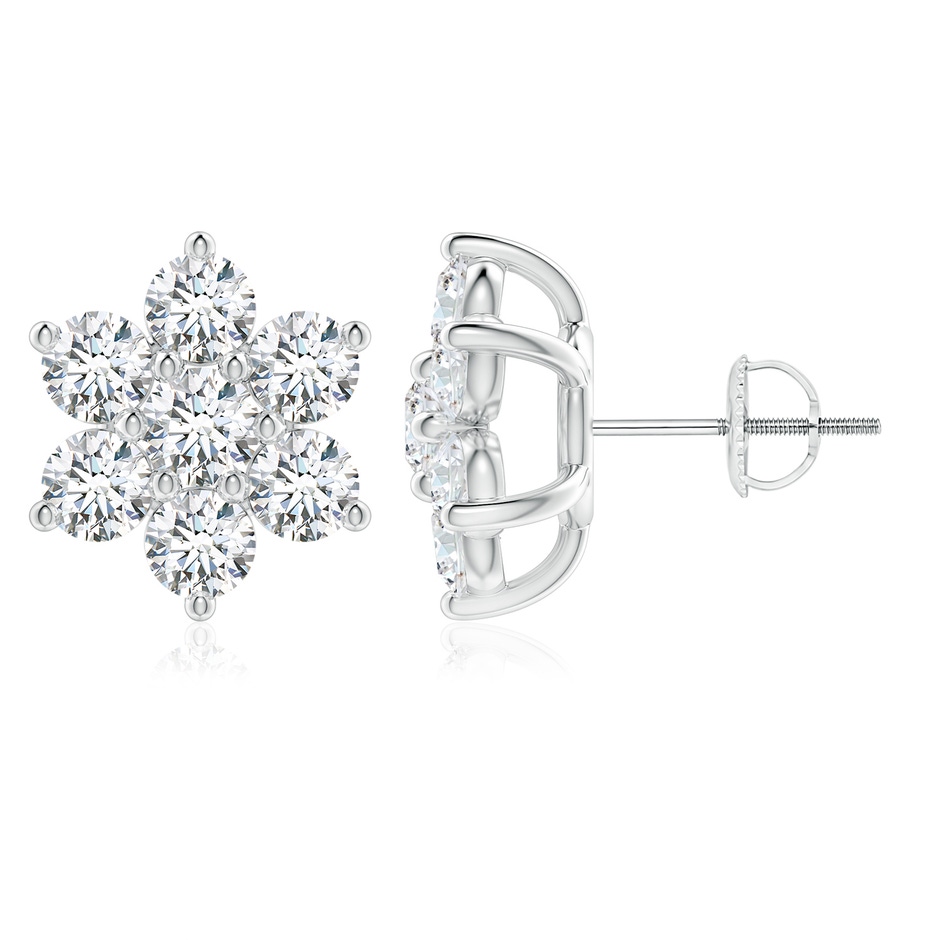 3.6mm FGVS Lab-Grown Diamond Flower-Shaped Stud Earrings in P950 Platinum 
