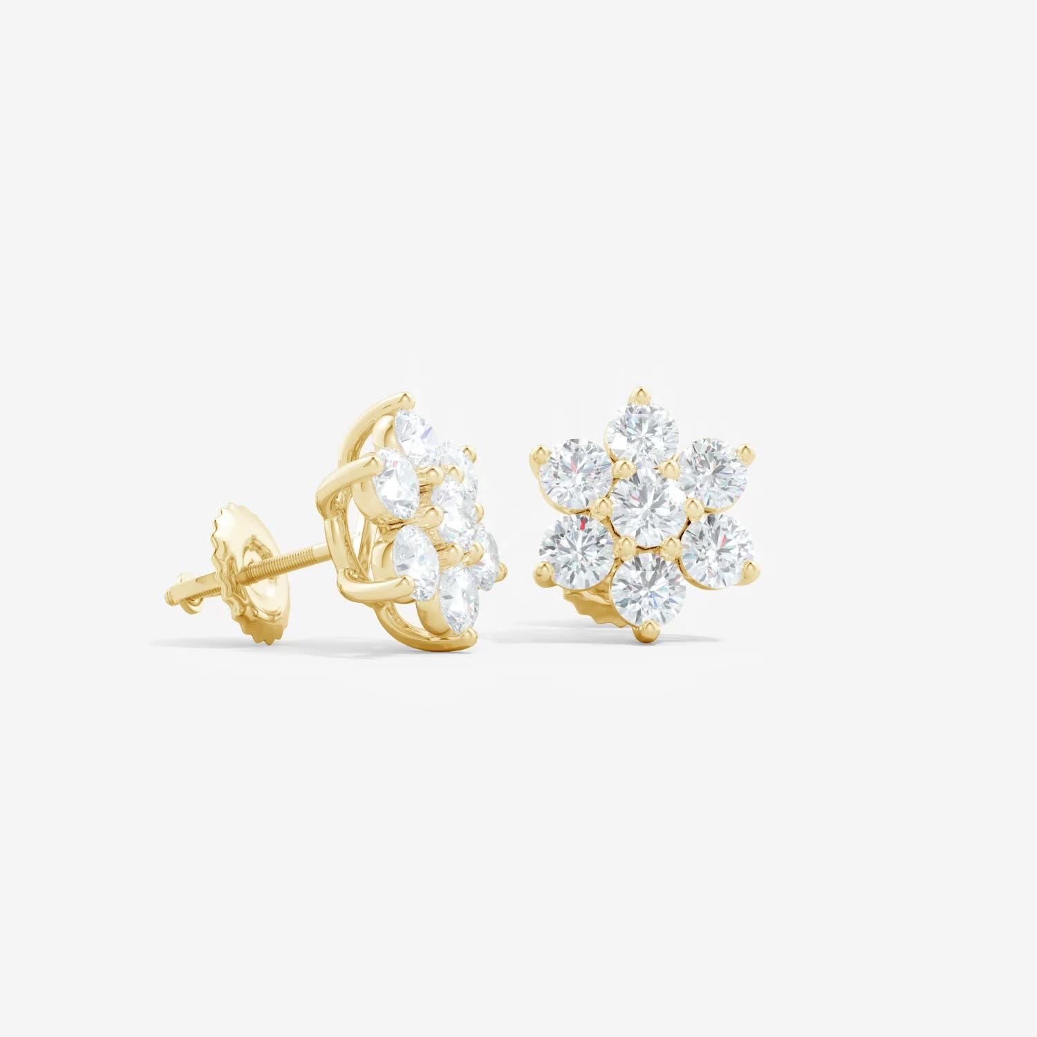 みかん Gemstone and Diamond 14kt Gold Flower Earrings | Costco
