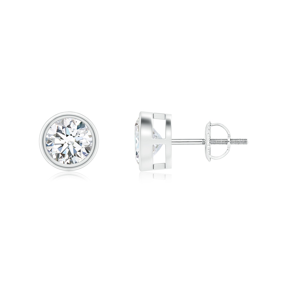 5.1mm FGVS Lab-Grown Bezel-Set Diamond Solitaire Stud Earrings in P950 Platinum 