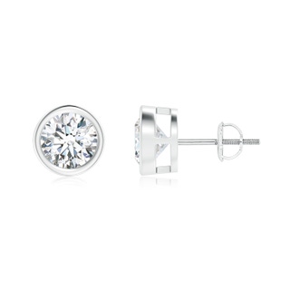 6.4mm FGVS Lab-Grown Bezel-Set Diamond Solitaire Stud Earrings in P950 Platinum