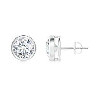 7.4mm FGVS Lab-Grown Bezel-Set Diamond Solitaire Stud Earrings in P950 Platinum