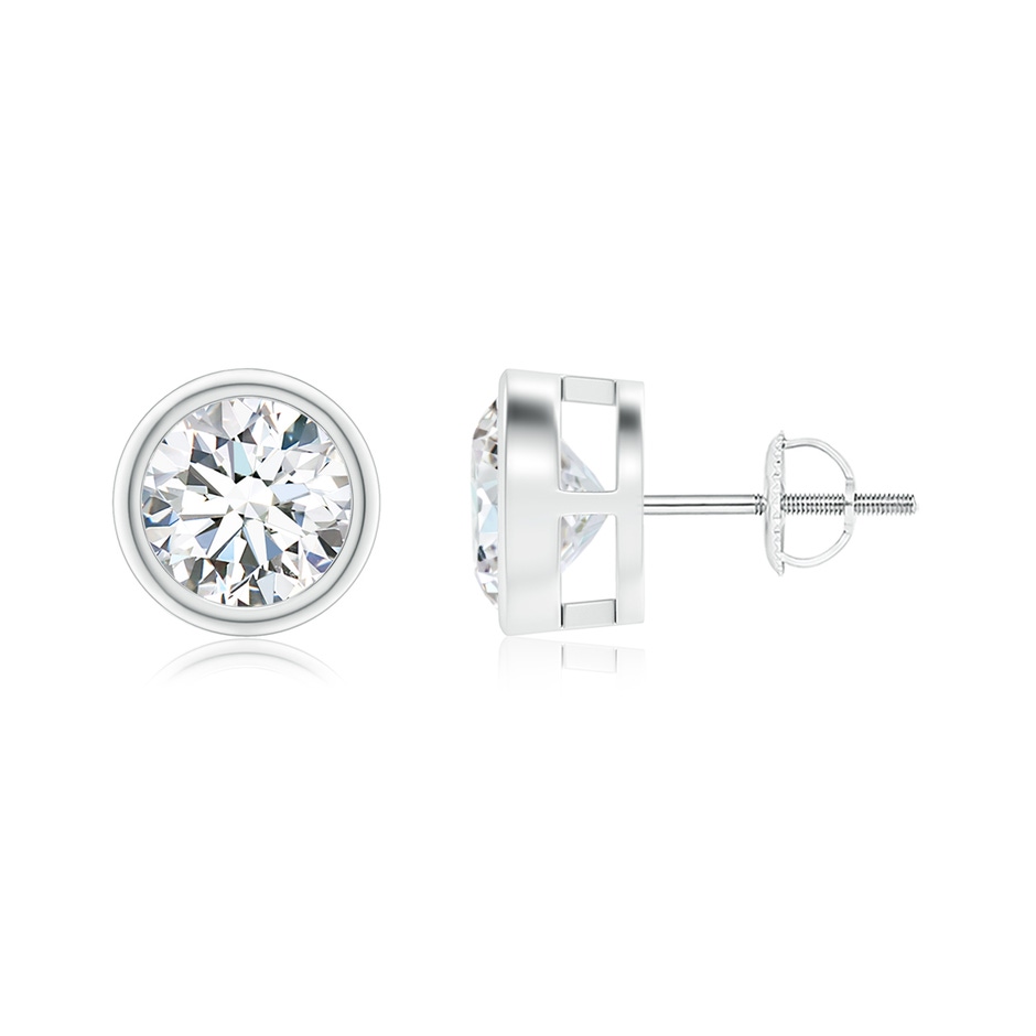 7.4mm FGVS Lab-Grown Bezel-Set Diamond Solitaire Stud Earrings in P950 Platinum 