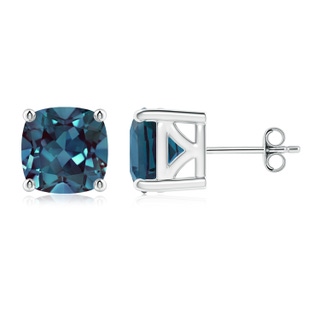 8mm Labgrown Cushion Lab-Grown Alexandrite Solitaire Stud Earrings in P950 Platinum