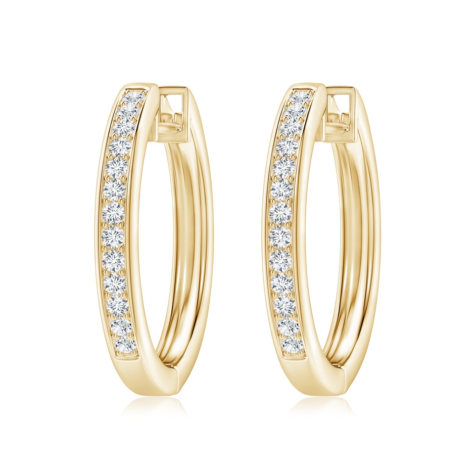 1.65mm FGVS Lab-Grown Pave-Set Diamond Hinged Hoop Earrings in 18K Yellow Gold 
