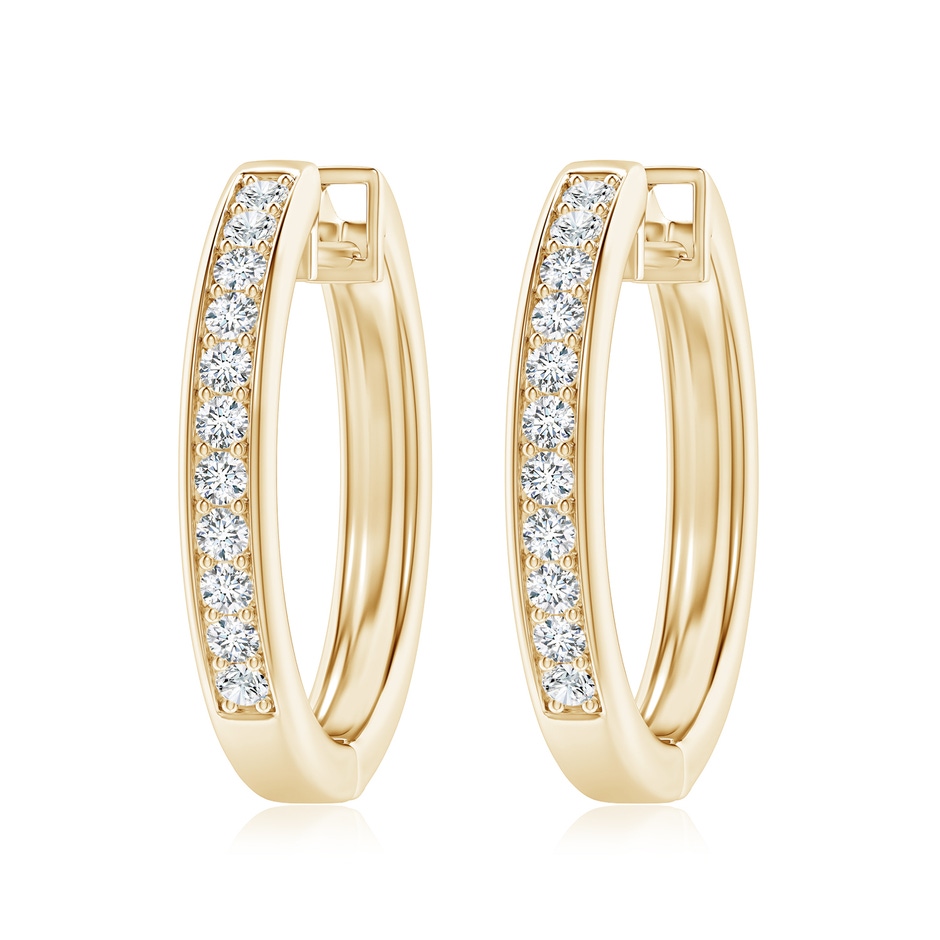 2mm FGVS Lab-Grown Pave-Set Diamond Hinged Hoop Earrings in 18K Yellow Gold 