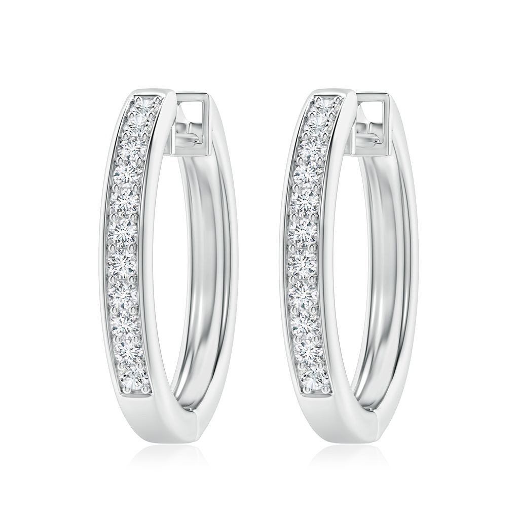 2mm FGVS Lab-Grown Pave-Set Diamond Hinged Hoop Earrings in White Gold