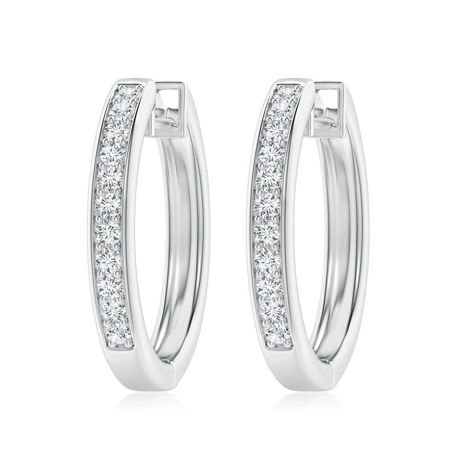 2mm FGVS Lab-Grown Pave-Set Diamond Hinged Hoop Earrings in White Gold 